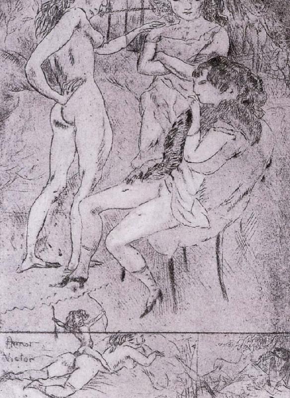 Cupiter and three woman, Jules Pascin